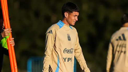 Soulé en los entrenamientos de la Selección Argentina