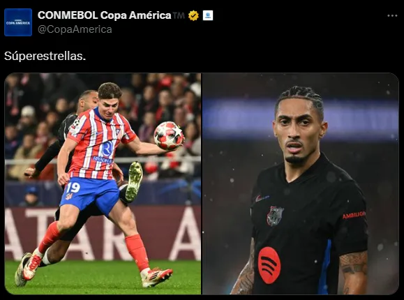 Julián y Raphinha, “superestrellas” (X @CopaAmerica).