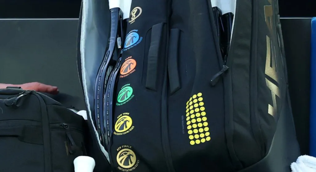 El bolso de Novak Djokovic en Australia.