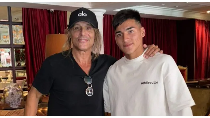 Caniggia junto a Subiabre, uno de sus clientes.
