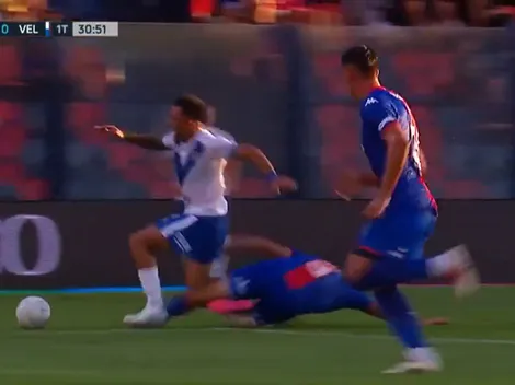 Joaquín García sufrió la fractura de su tobillo tras disputar la pelota con Benegas