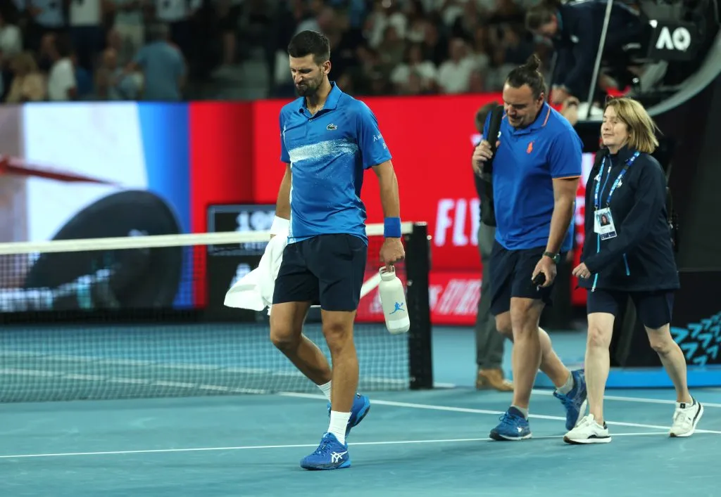 Djokovic se vio obligado a abandonar por una lesión.