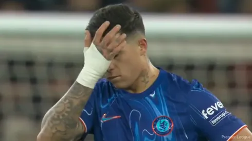 Enzo Fernández se lamentó el gol de Haaland.