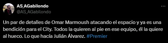 La comparación entre Marmoush y Álvarez (X @AS_AGabilondo).