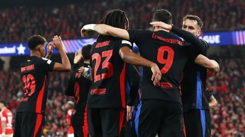 Los jugadores de Barcelona, a puro festejo.