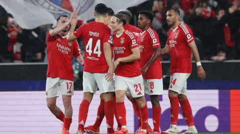 Los jugadores de Benfica, a pura alegría.