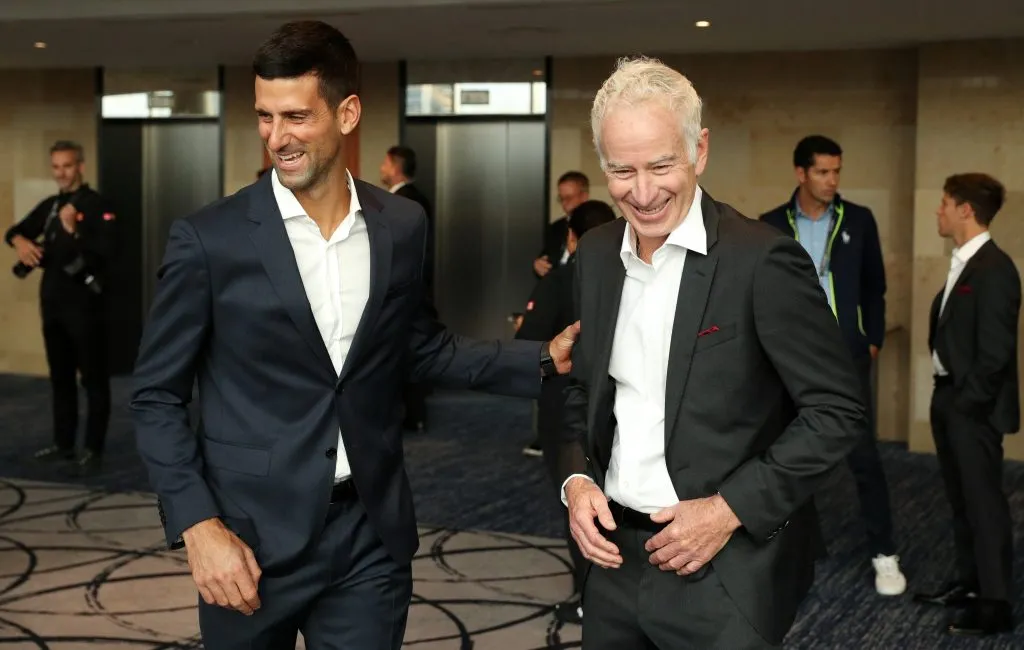 Nole y McEnroe en la Laver Cup 2022. (Foto: Getty).