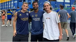 Sumit Nagal, en el centro, en La Bombonera