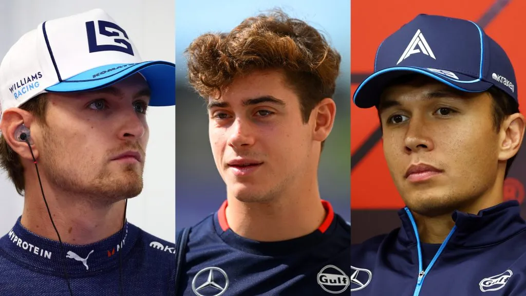Sargeant, Colapinto y Albon, los pilotos que tuvo Williams en 2024 (Getty Images).