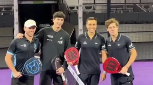 Franco Colapinto jugó al pádel con Gasly.