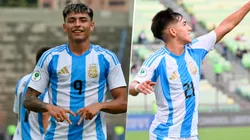 Agustín Ruberto e Ian Subiabre, figuras y goleadores de Argentina ante Chile.