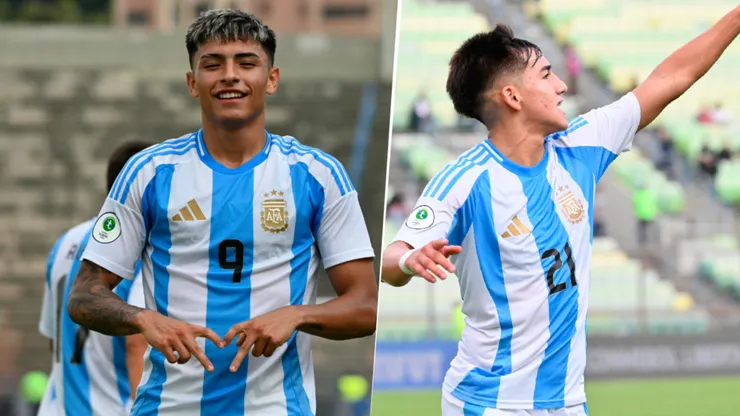 Agustín Ruberto e Ian Subiabre, figuras y goleadores de Argentina ante Chile.