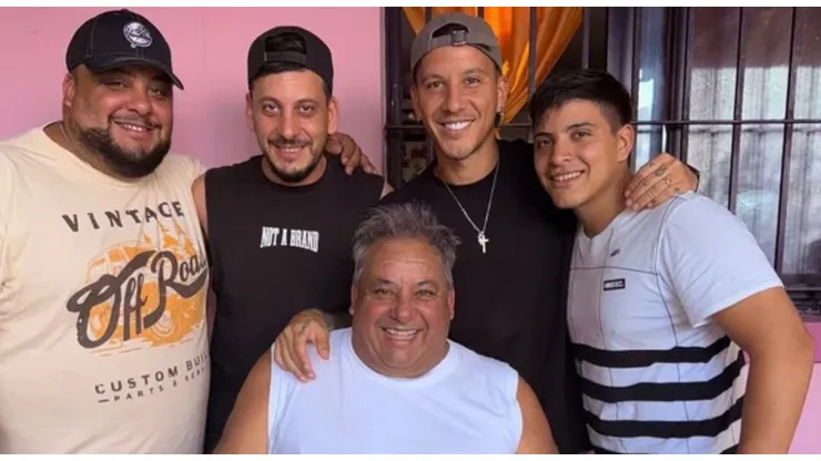 Sebastián y Gonzalo Driussi en el cumpleaños de su padre