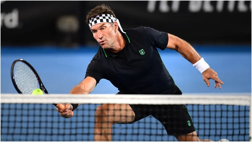 Pat Cash y su clásica bandana a cuadros. (Foto: Getty).