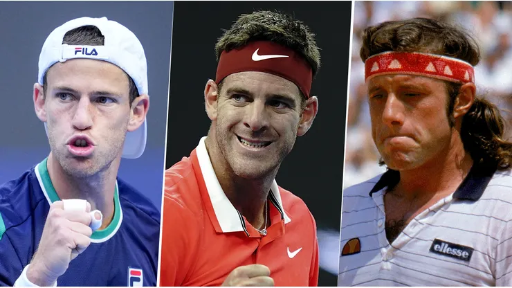 Diego Schwartzman, Juan Martín del Potro y Guillermo Vilas, son tres de los grandes tenistas argentinos que ya se retiraron.