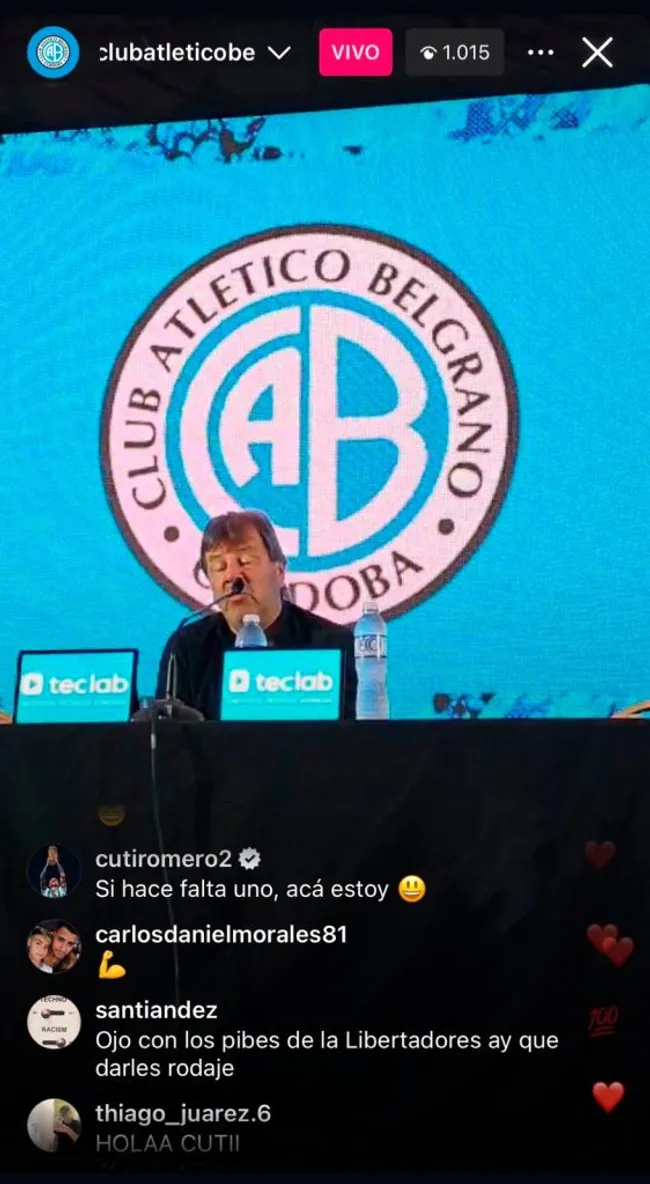 Cuti Romero se postuló para volver a Belgrano.