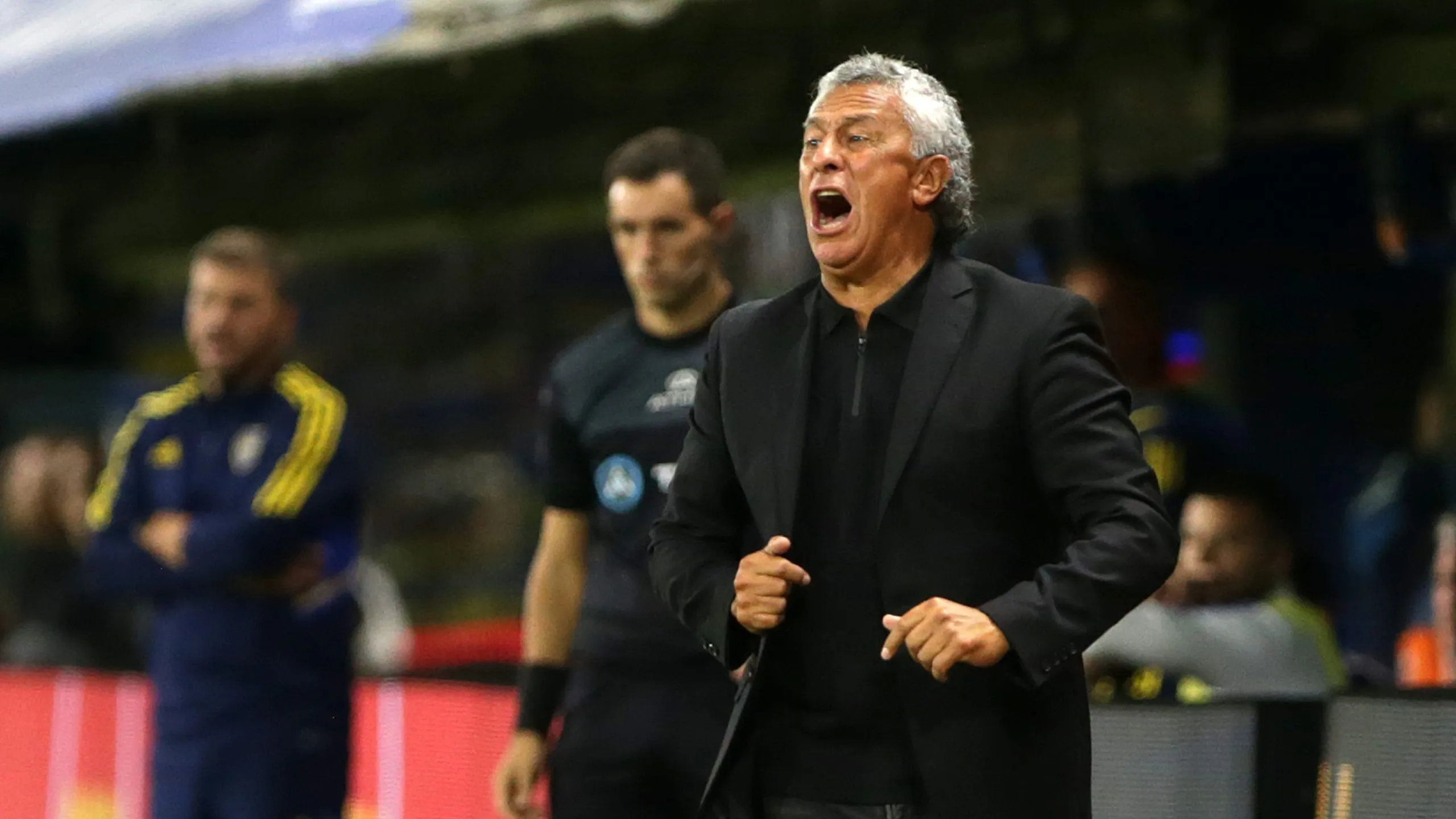 Pipo Gorosito en La Bombonera en 2023, cuando dirigía a Colón. (Foto: Getty).