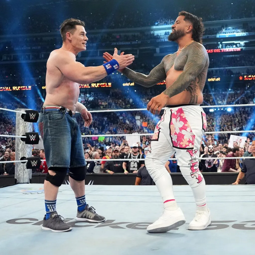 John Cena puso over a Jay Uso en el Royal Rumble.