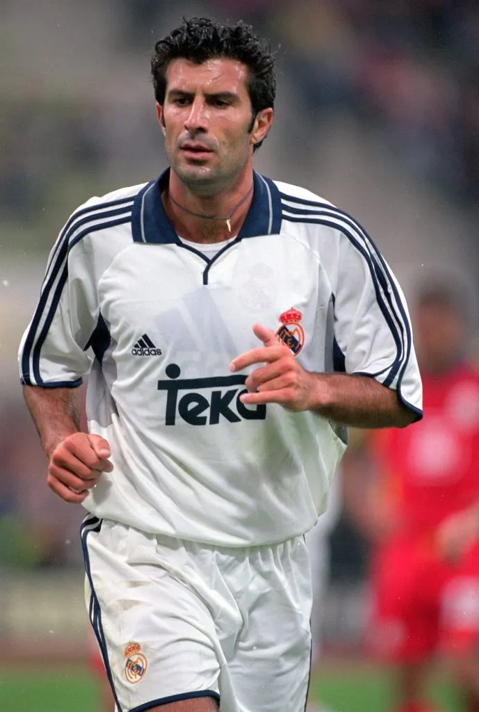 Luis Figo cuando jugaba en Real Madrid. (Getty Images)