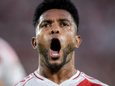 Pecho y adentro: el gol de Miguel Borja para River ante Lanús por el Torneo Apertura