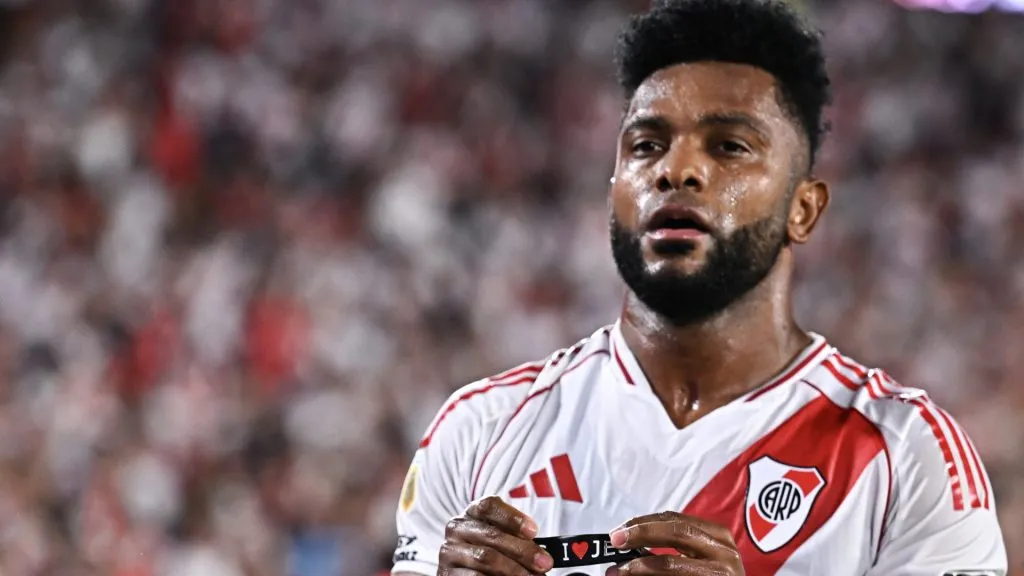Borja festeja su gol ante Lanús. (Foto: Getty).