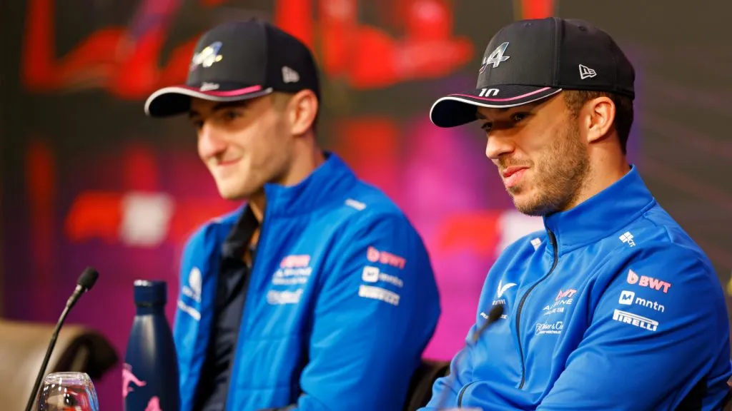 Doohan y Gasly, en la rueda de prensa de Alpine (Sam Bloxham/Getty Images).