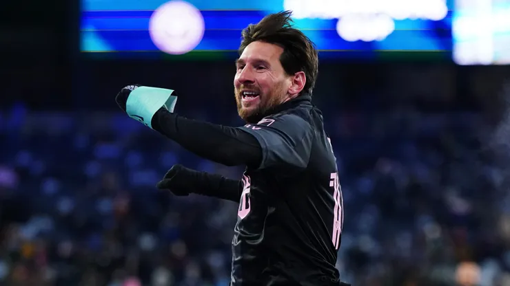 El festejo de Lionel Messi.