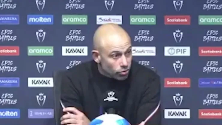 Javier Mascherano, en la rueda de prensa tras el triunfo ante Sporting KC.