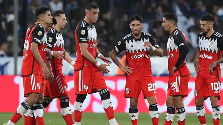 Los jugadores de River en el duelo ante Gimnasia.