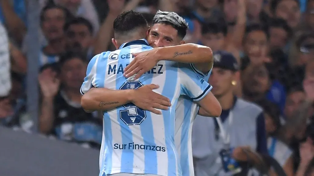 La dupla de los éxitos de Racing, Maravilla Martínez y Maxi Salas, ante Botafogo (Marcelo Endelli/Getty Images).