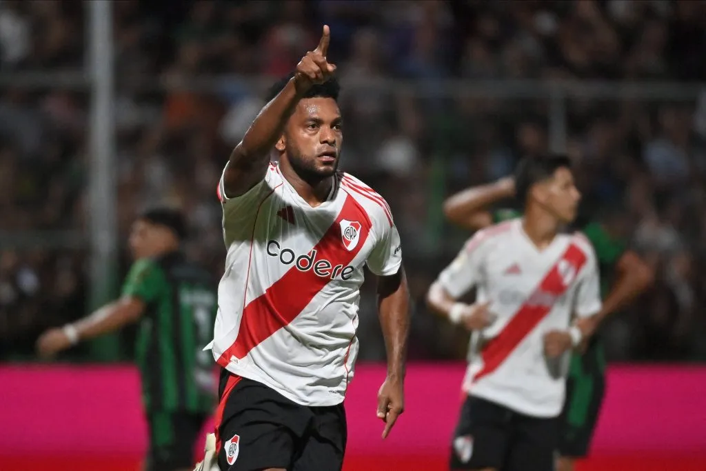 Miguel Ángel Borja convirtió en el triunfo de River por 2 a 0 ante San Martín de San Juan. (Foto: Prensa River).