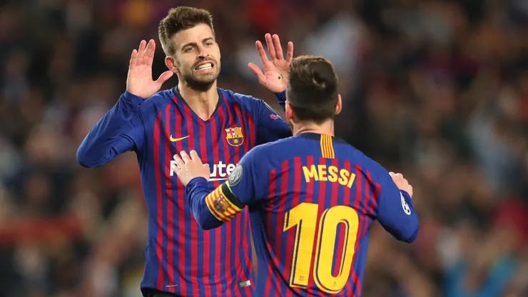 Piqué y Messi, juntos en Barcelona.