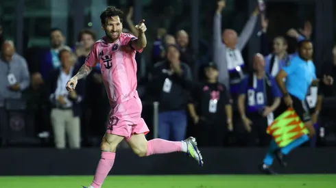 La celebración de Lionel Messi.