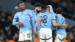 Los jugadores de Manchester City, a puro festejo.