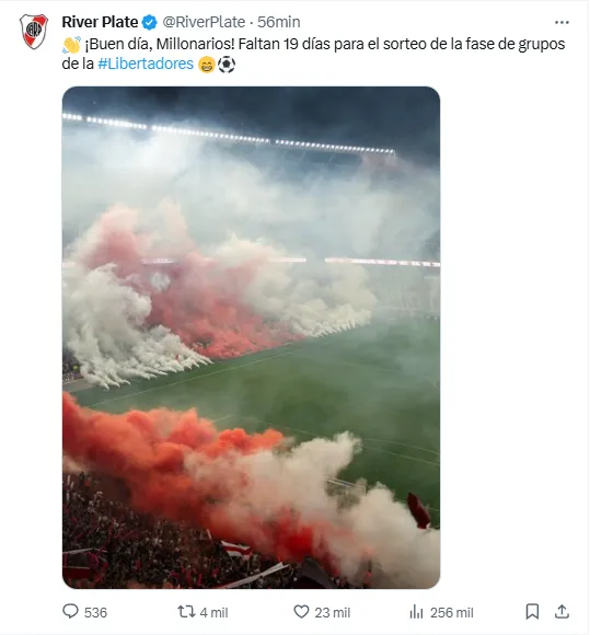 El tuit de River cargando a Boca.