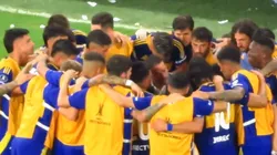 El momento de la arenga de Fernando Gago.