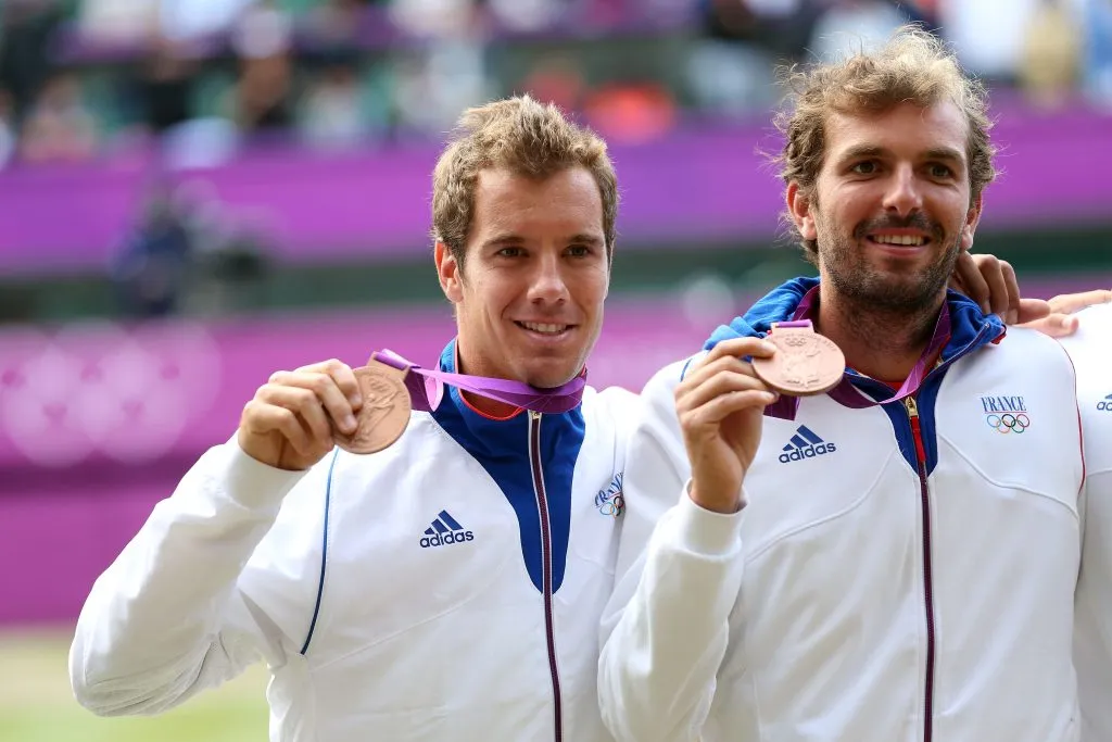 Gasque y Julien Benneteau tras ganar el Bronce olímpico en 2012. (Foto: Getty).