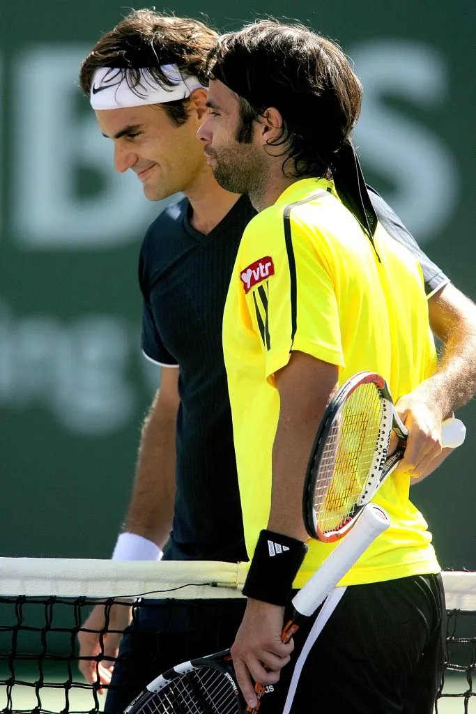 Federer y Fernando González en Indian Wells de 2009. (Foto: Getty).