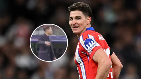 La reacción de Simeone al gol de Julián.