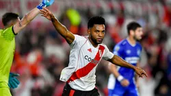 Miguel Borja le anotó a Atlético Tucumán en el último enfrentamiento en el Estadio Monumental.