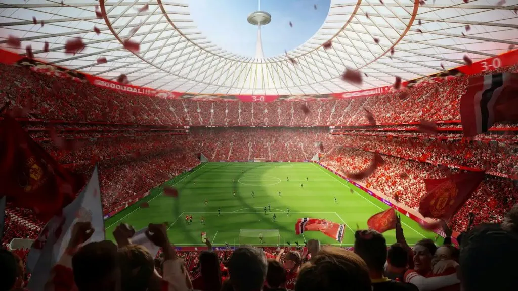 Arte conceptual del nuevo estadio del Manchester United.