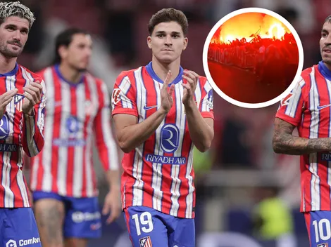 Movilización de los hinchas del Atleti en la previa con Real Madrid