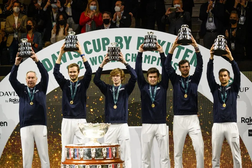 El equipo ruso campeón de la Copa Davis 2021. (Foto: Getty).