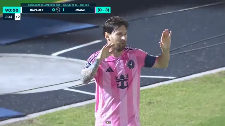El festejo de Lionel Messi.