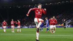 Alejandro Garnacho celebra su gol ante Leicester.