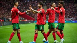 Los jugadores de Portugal, a puro festejo.
