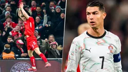 Hojlund lo ganó sobre el final y lo celebró a lo Cristiano