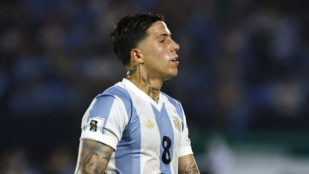 Enzo Fernández en la Albiceleste.