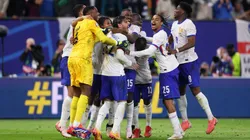 Los jugadores de Francia, a puro festejo.