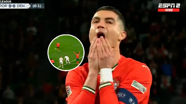 El penal errado de Cristiano Ronaldo contra Dinamarca.